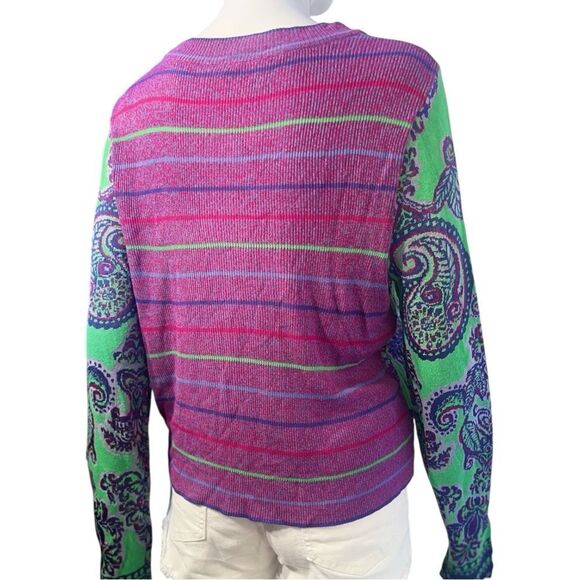 NWT Free People New Age Sweater - Purple/Green Boho (L) - Picture 6 of 15